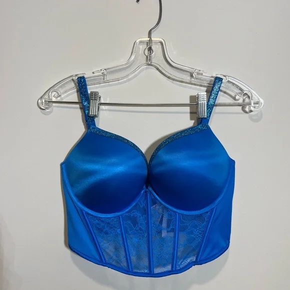Victoria's Secret Bombshell Blue Bustier Bra & Corset Top BRAND NEW! - Picture 3 of 6